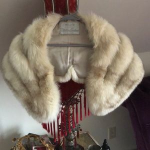 White fox fur stole